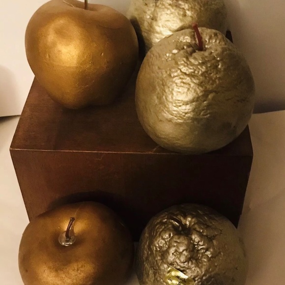 New Italian Glass Apple Fruit Gold or Silver - Picture 2 of 8